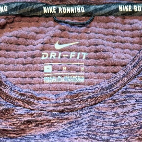 Nike Dri Fit Thermal Running Top, Purple Heather,‎ Medium - Picture 5 of 10